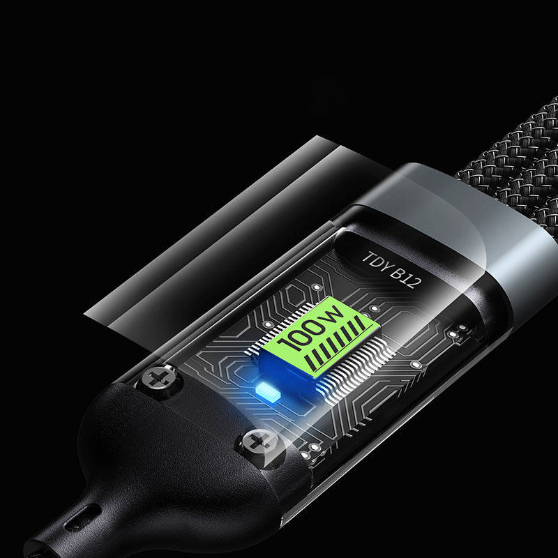 Transparent, Light-Up 3-in-1 Super Fast Charging Cable
