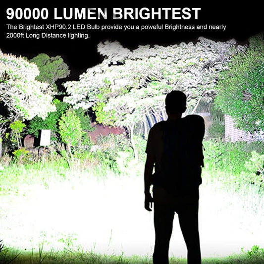LED Rechargeable Tactical Laser Flashlight 90000 Lumens