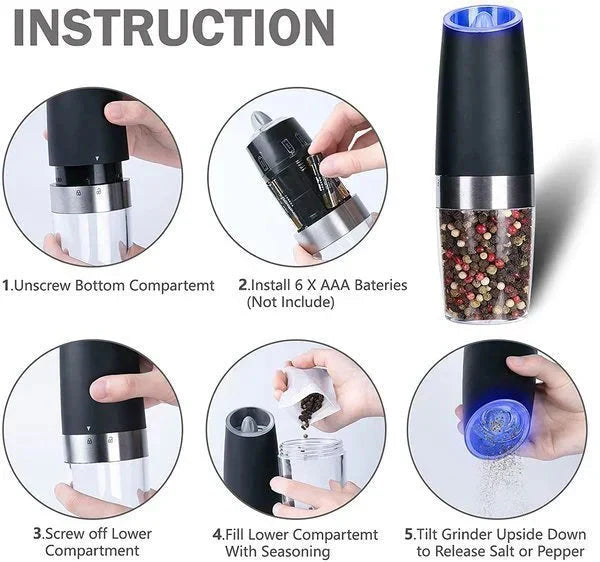 Automatic Electric Induction Salt & Pepper Grinders